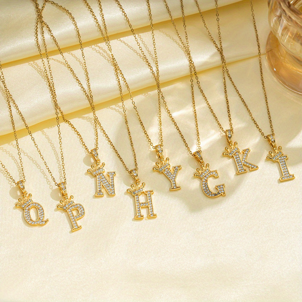 Collier couronne initiale | Or
