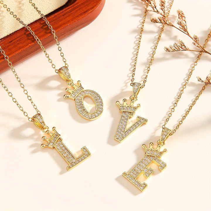 Collier couronne initiale | Or