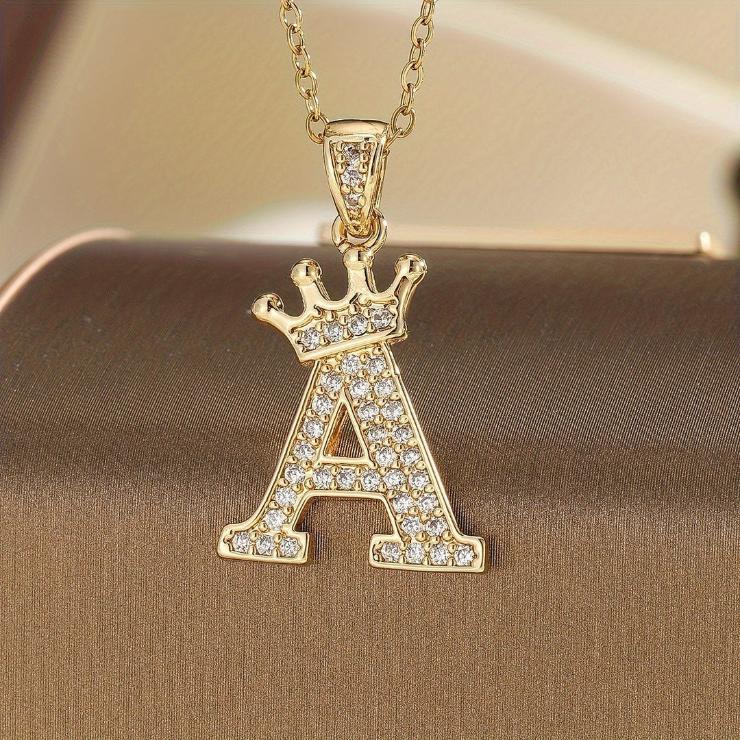 Collier couronne initiale | Or