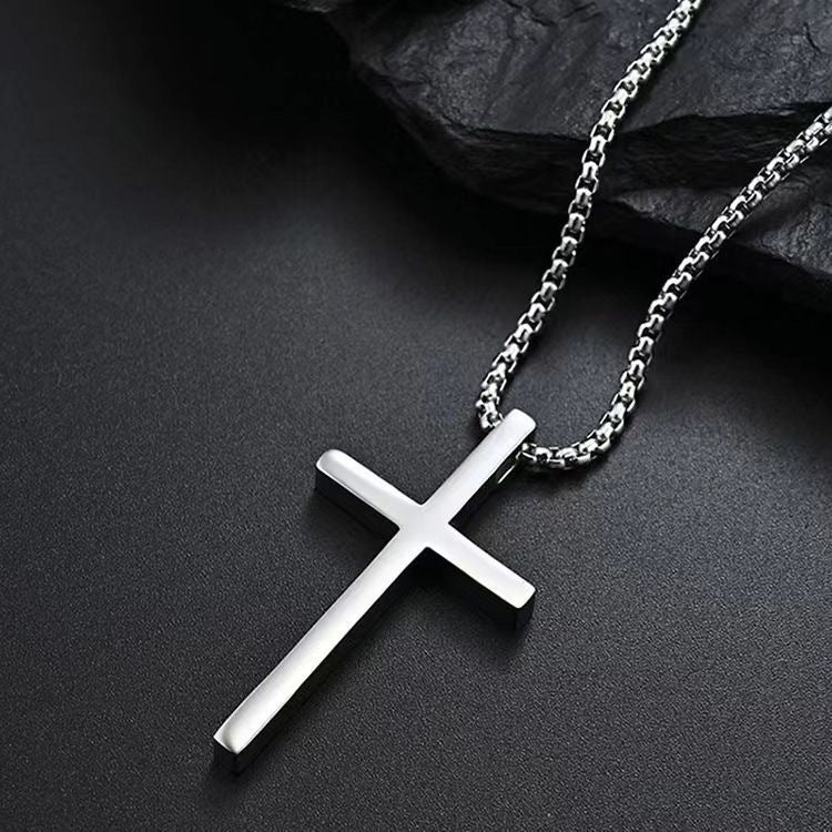 Collier croix avec monture | Or blanc