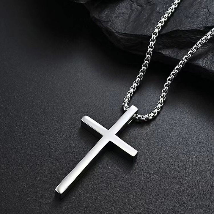 Collier croix avec monture | Or blanc