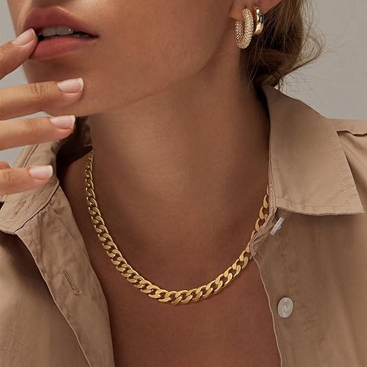 Collier cubain à gros maillons | Or