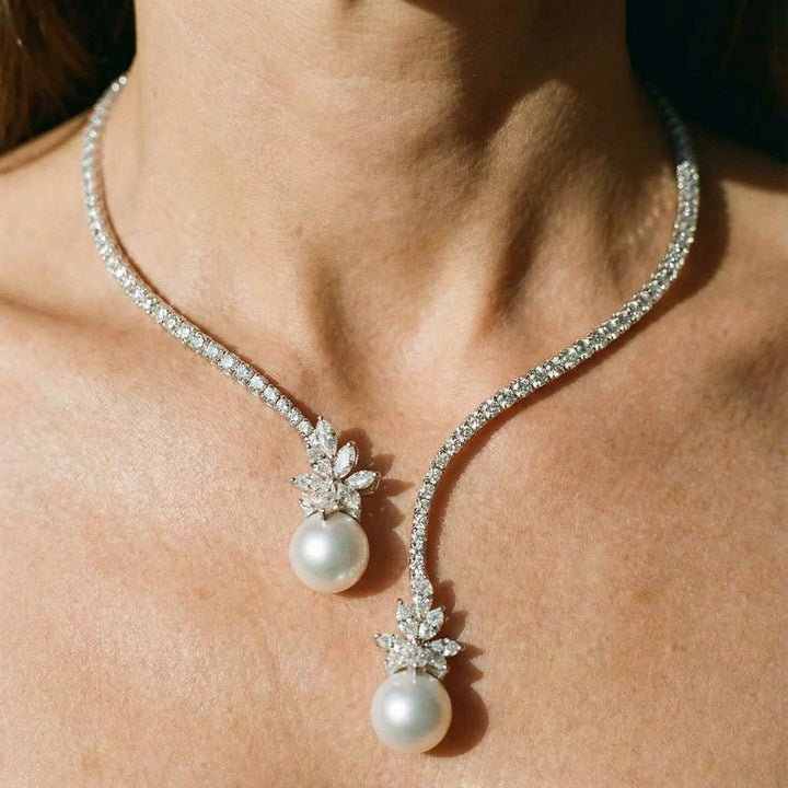 Collier élégant et éclatant en perles | Argent