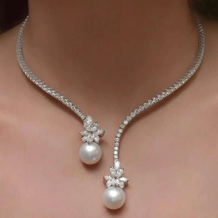Collier élégant et éclatant en perles | Argent