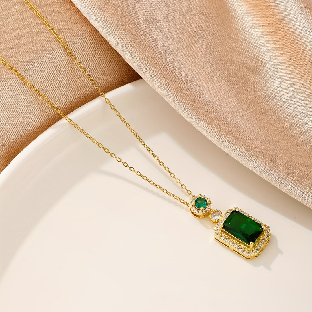 Collier Greta avec pierre d'émeraude | Or