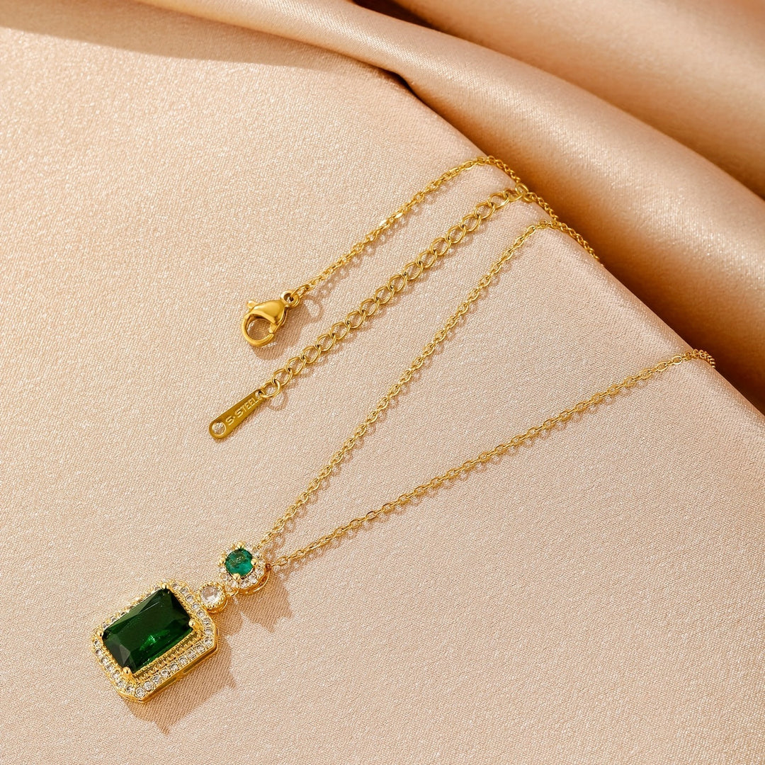 Collier Greta avec pierre d'émeraude | Or