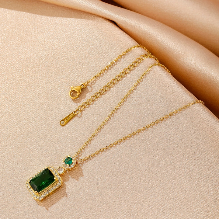 Collier Greta avec pierre d'émeraude | Or