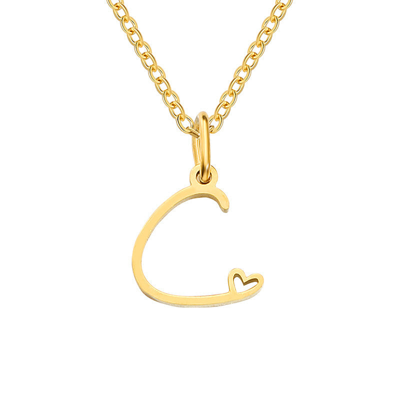 Collier initial coeur | Or