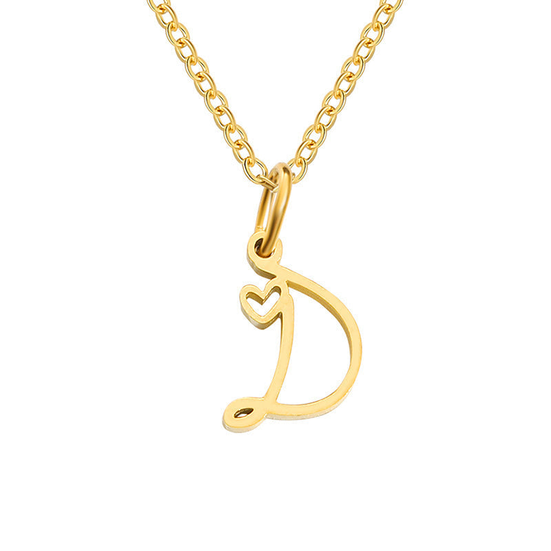 Collier initial coeur | Or