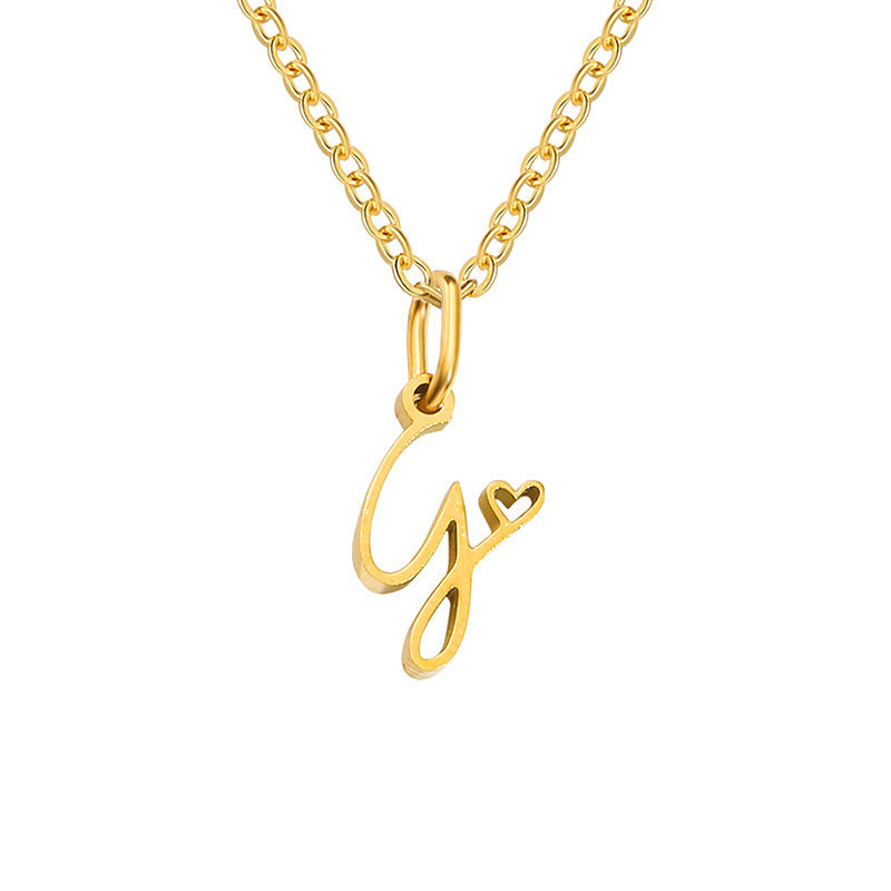 Collier initial coeur | Or