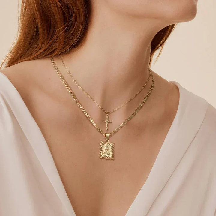 Collier initial croisé | Or