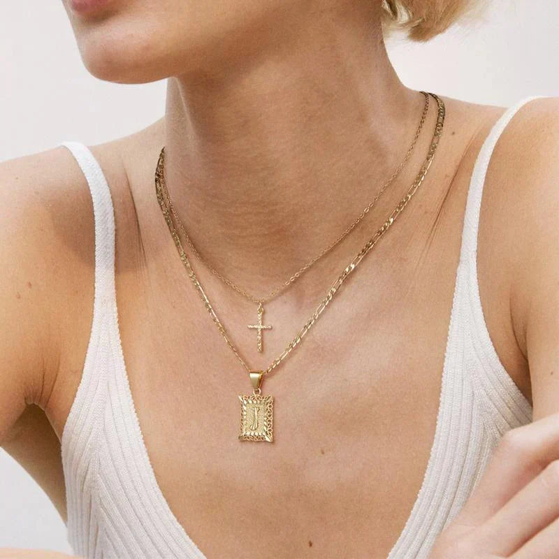 Collier initial croisé | Or