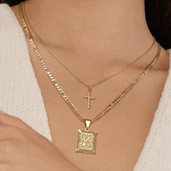 Collier initial croisé | Or