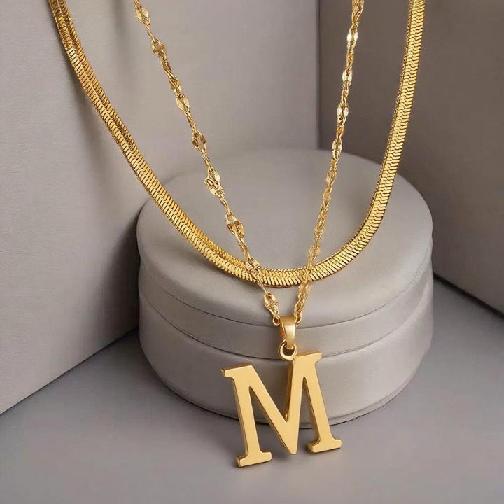 Collier initial superposé | Or