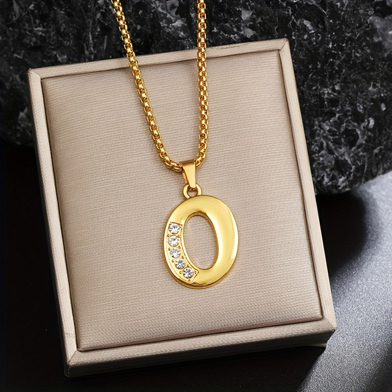 Collier initial en cristal accent | Or