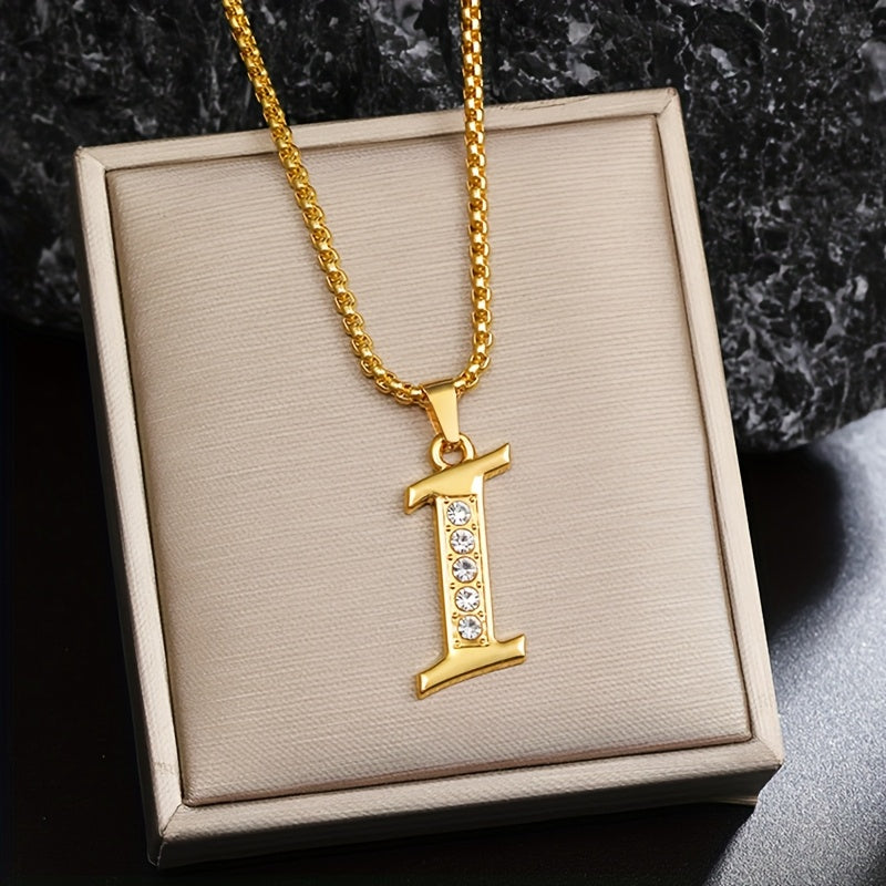 Collier initial en cristal accent | Or