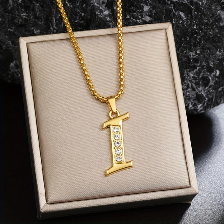 Collier initial en cristal accent | Or
