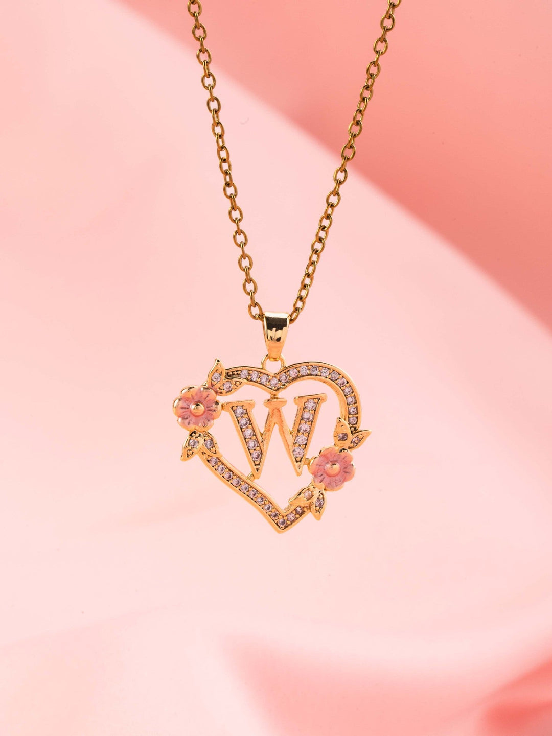 Collier initiale charme floral | Or