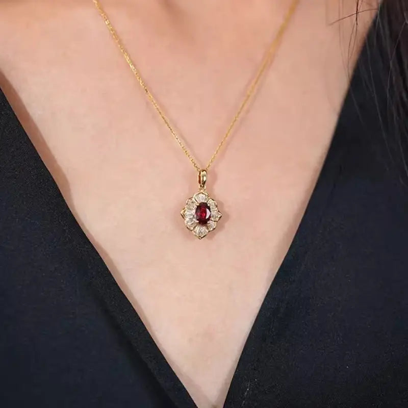 Collier Kavella soleil cramoisi | Or