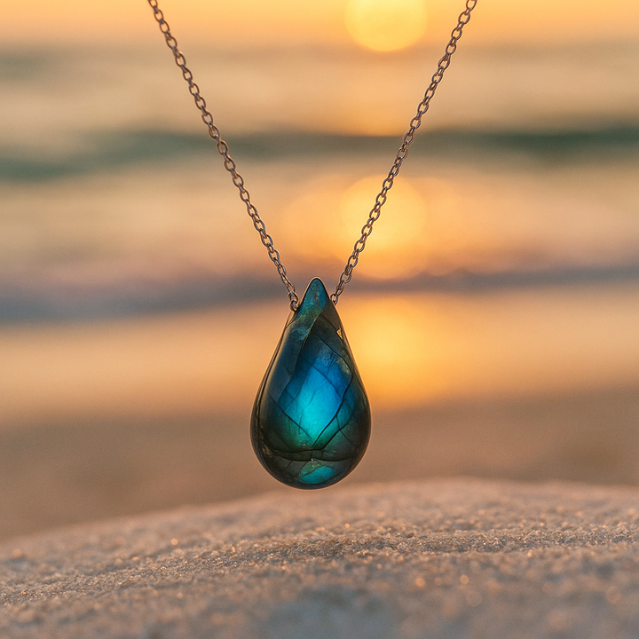 Collier Lagune labradorite | Or