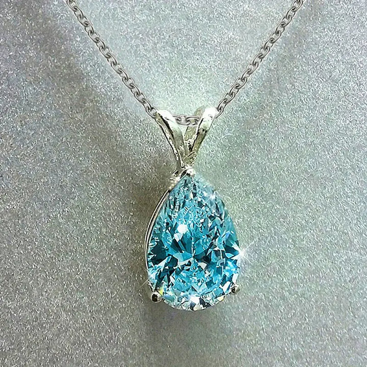 Collier larme de l'océan | Or blanc