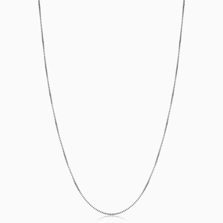 Collier maillon cubain | Or blanc