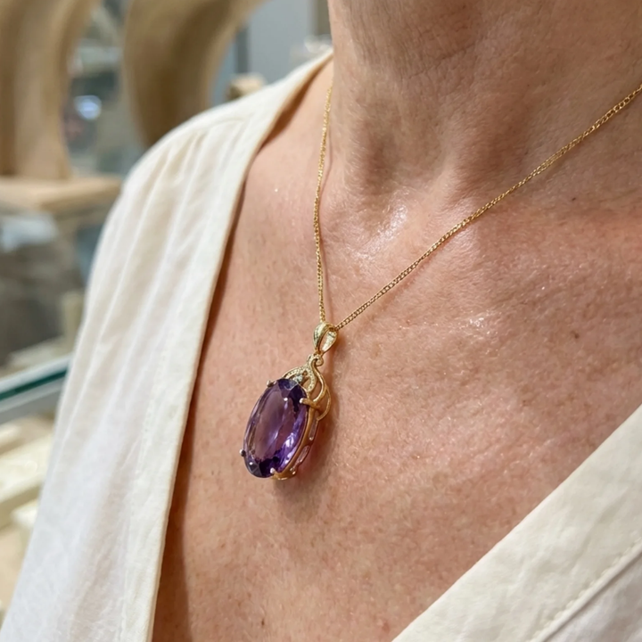 Collier ovale impérial en améthyste | Or