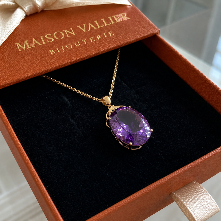 Collier ovale impérial en améthyste | Or