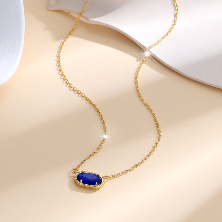 Collier ovale saphir classique | Or
