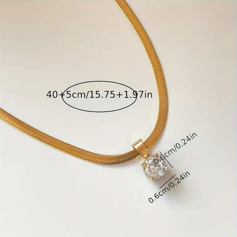 Collier pendentif Élegant en strass | Or