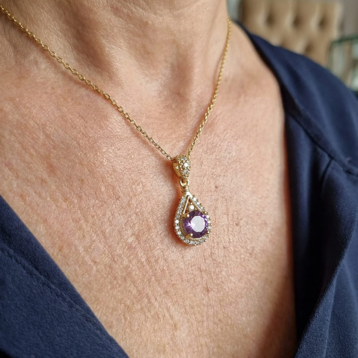 Collier pendentif Lavena auréole | Or
