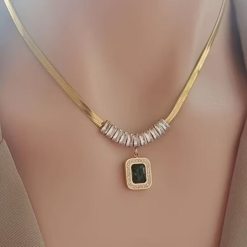 Collier Régale prisme émeraude | Or