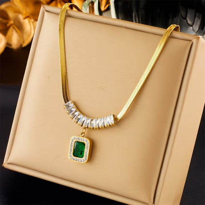 Collier Régale prisme émeraude | Or
