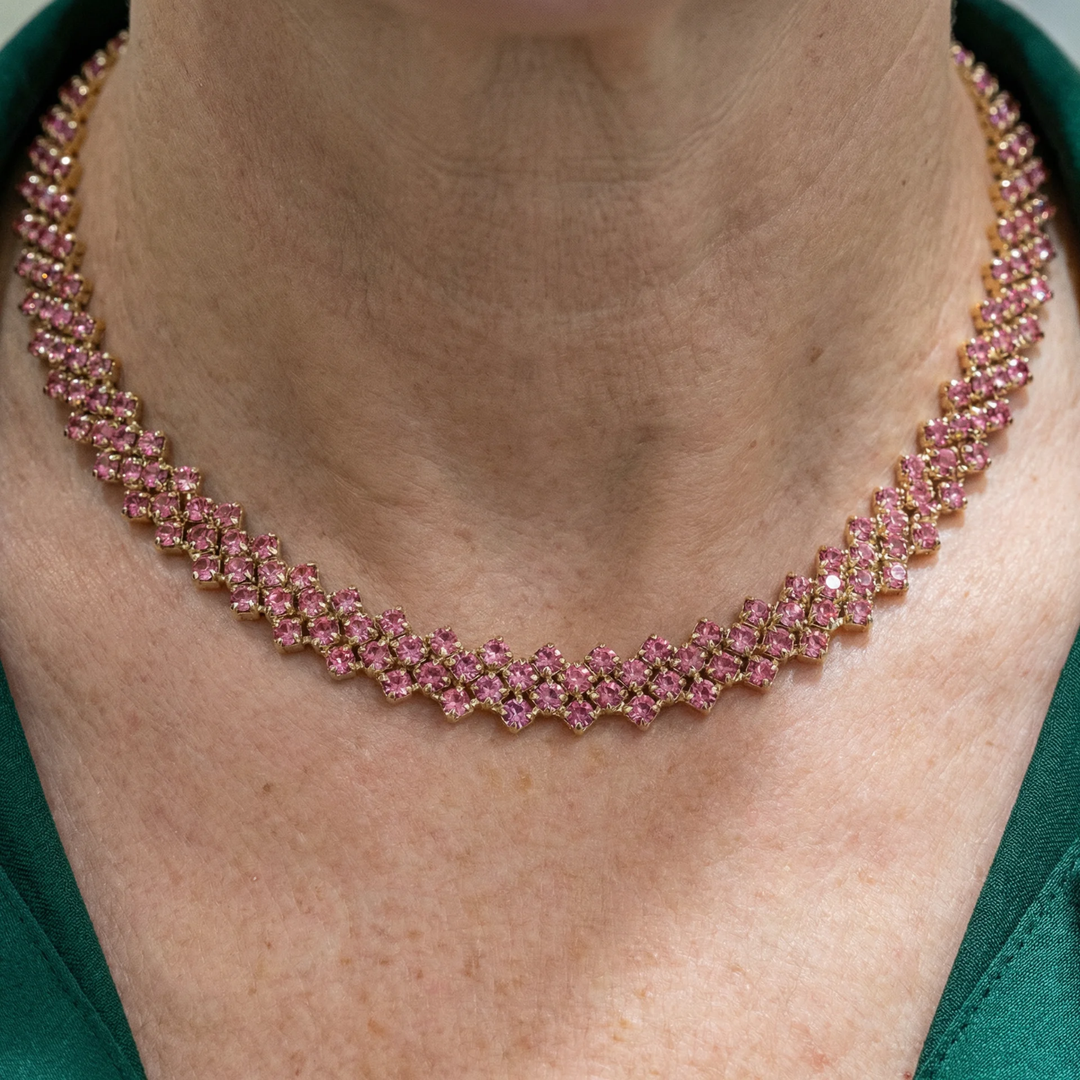 Collier rose Braise | Or