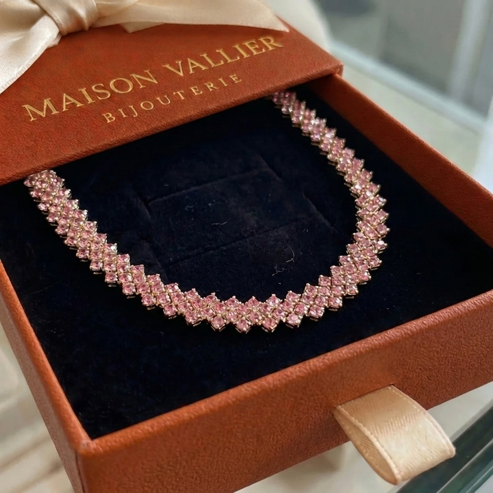 Collier rose Braise | Or