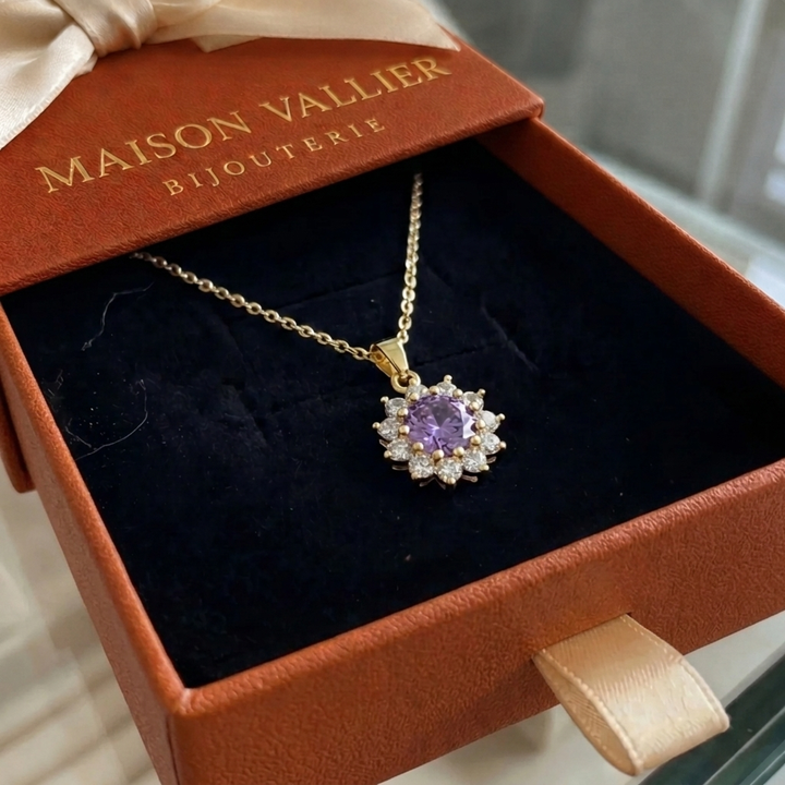 Collier tournesol améthyste | Or