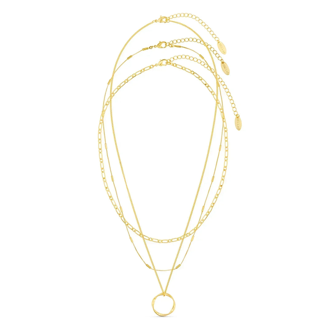 Collier trois rangées cercle ouvert | Or