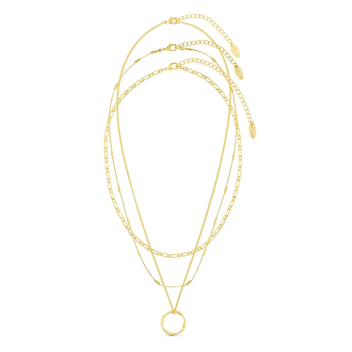 Collier trois rangées cercle ouvert | Or