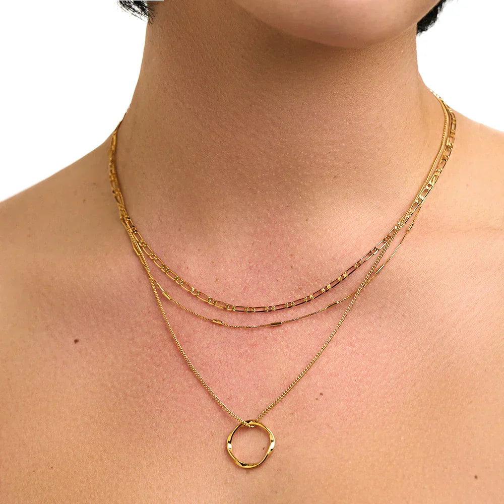 Collier trois rangées cercle ouvert | Or
