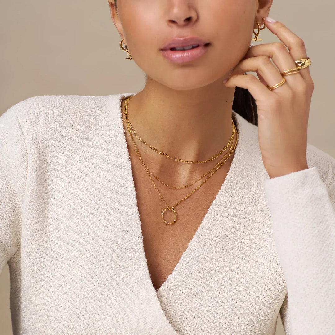 Collier trois rangées cercle ouvert | Or