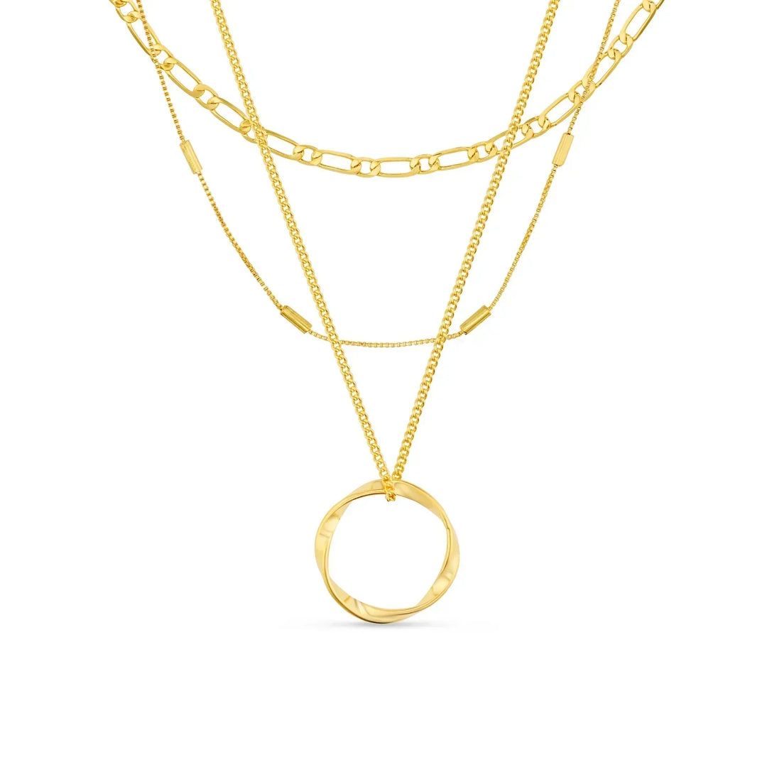 Collier trois rangées cercle ouvert | Or