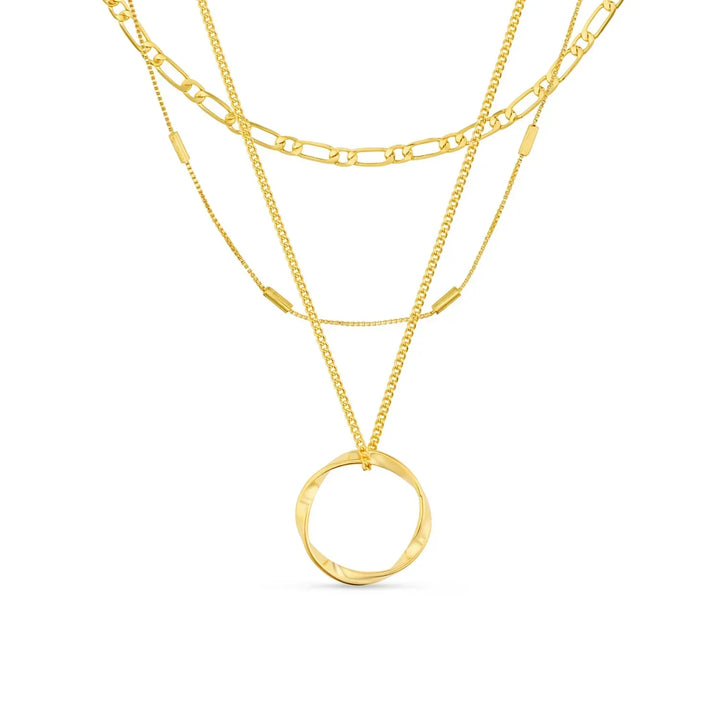Collier trois rangées cercle ouvert | Or
