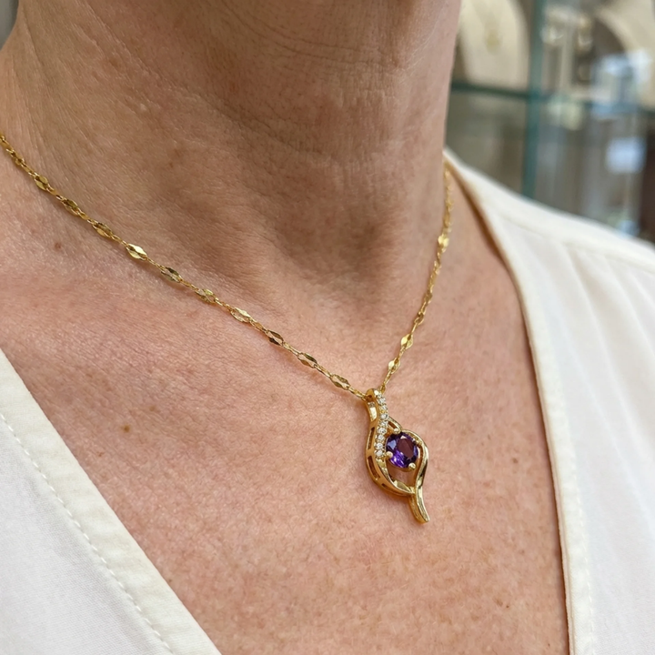 Collier Vespera améthyste tourbillon | Or