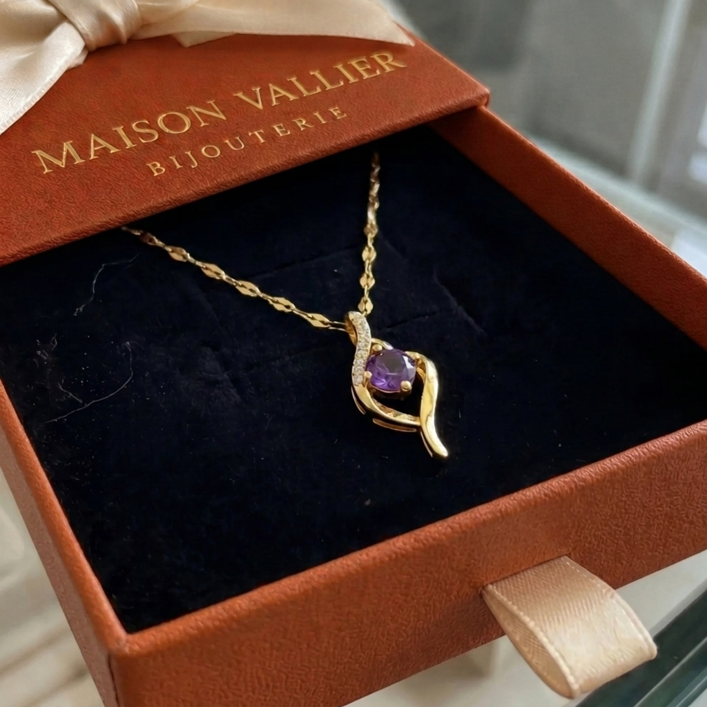 Collier Vespera améthyste tourbillon | Or
