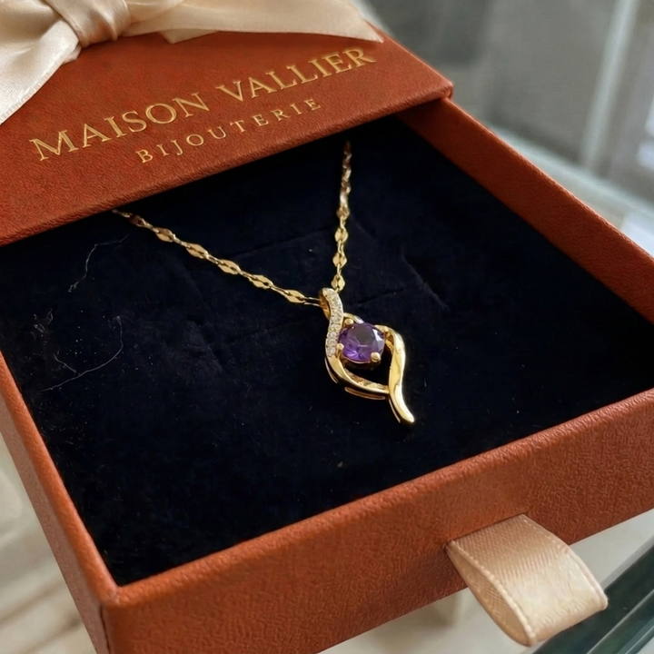 Collier Vespera améthyste tourbillon | Or