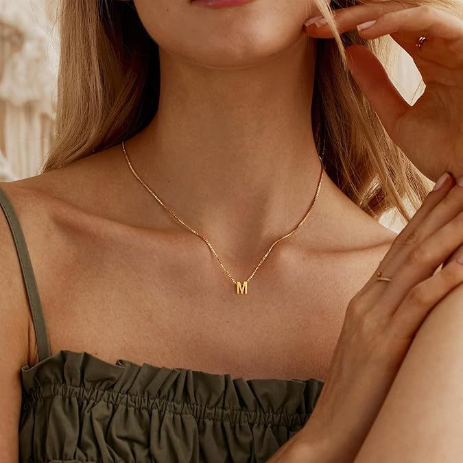 Collier avec initiale de lettre d'amour | Or