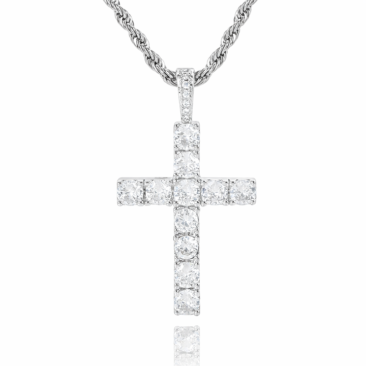 Collier croix | Or blanc