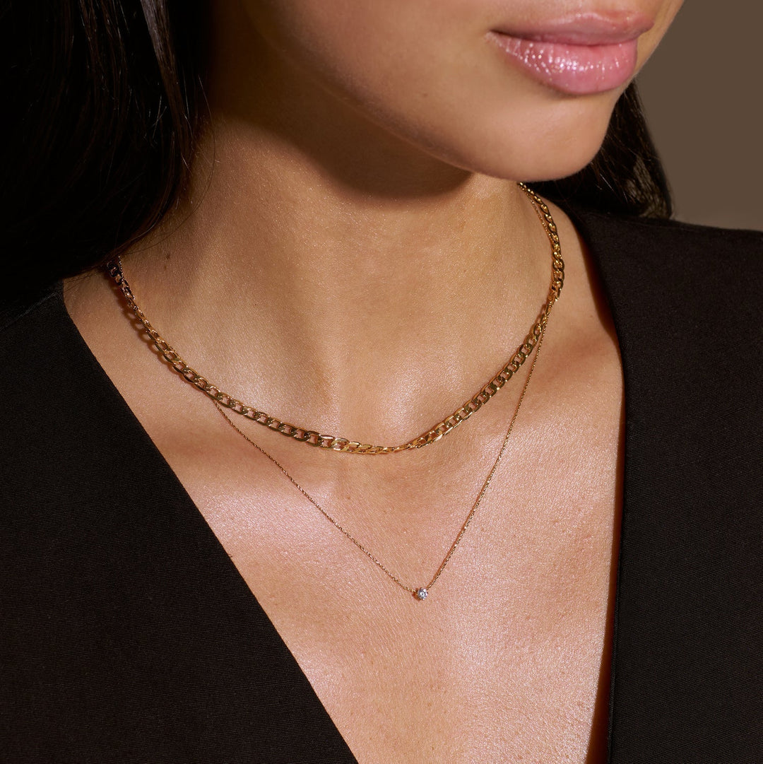 Collier en chaîne à maillons Plats | Or