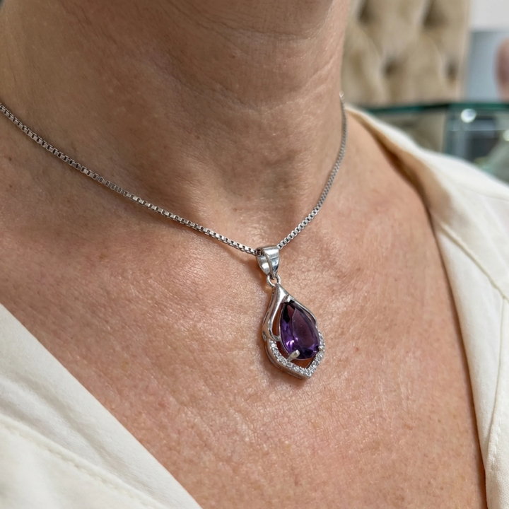 Collier en forme de croissant Selvara | Or blanc