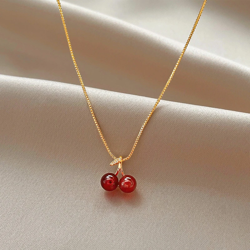 Collier avec des cerises | Or
